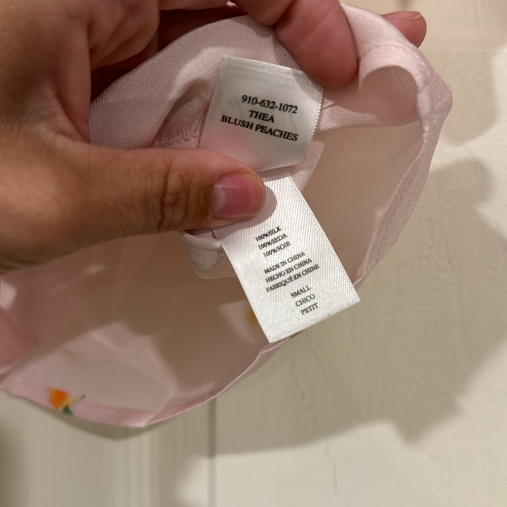 Rails Thea Peach Print Silk Tie-Front Top Blouse … - image 5